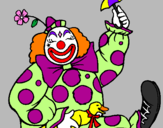 Coloring page Clown and duck painted byVan 