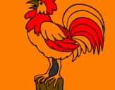 Coloring page Cock singing painted bybrad