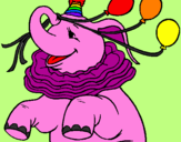Coloring page Elephant with 3 balloons painted bykendall