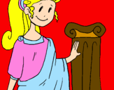 Coloring page Young Roman woman painted byuaemimi