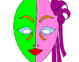 Coloring page Italian mask painted byhans