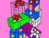 Coloring page A mountain of presents painted bygenesis