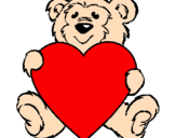 Coloring page Bear in love painted byjanett
