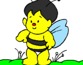 Coloring page Little bee painted byniño abeja