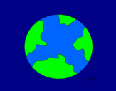 Coloring page Planet Earth painted byDarielys