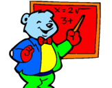 Coloring page Bear teacher painted byivan