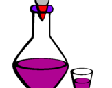 Coloring page Carafe and glass painted byavery