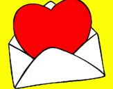 Coloring page Heart in an envelope painted bycynthia