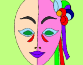 Coloring page Italian mask painted bytami