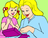 Coloring page Mother and daughter painted bynayelis torres