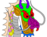 Coloring page Dragon's head painted bylevi