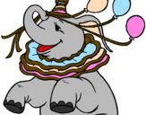 Coloring page Elephant with 3 balloons painted byTay