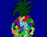 Coloring page pineapple painted byolivia