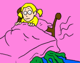 Coloring page Monster under the bed painted bymimi