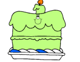 Coloring page Birthday cake painted bymatthew