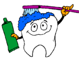 Coloring page Tooth cleaning itself painted bychofitas