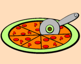 Coloring page Pizza painted bymelany