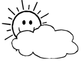 Coloring page Sun and cloud painted byLeah