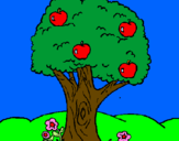 Coloring page Apple tree painted byanna