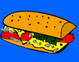 Coloring page Sandwich painted byLana