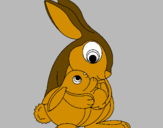 Coloring page Mother rabbit painted byMarga