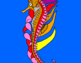 Coloring page Oriental sea horse painted bycsikohal