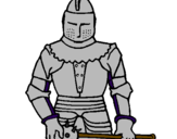 Coloring page Knight with mace painted byEugene