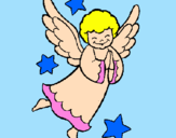 Coloring page Little angel painted byMarga