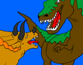 Coloring page Dinosaur fight painted bymario earvin