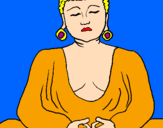 Coloring page Buddha painted byKaitlin