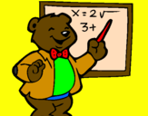 Coloring page Bear teacher painted bylana