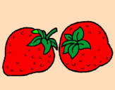 Coloring page strawberries painted byara
