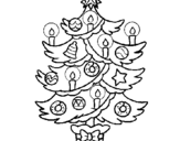 Coloring page Christmas tree with candles painted byIVANNA@