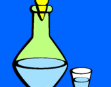 Coloring page Carafe and glass painted byELENA