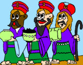 Coloring page The Three Wise Men painted bypoil