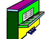 Coloring page Piano painted byerika