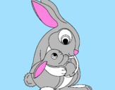 Coloring page Mother rabbit painted bymatiyunis