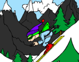 Coloring page Skier painted bytommy