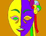 Coloring page Italian mask painted byArturo