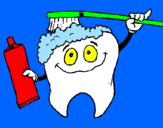 Coloring page Tooth cleaning itself painted byviviana