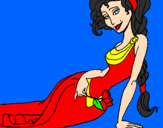 Coloring page Greek woman painted bytania