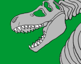 Coloring page Tyrannosaurus Rex skeleton painted byL.J.