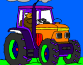 Coloring page Tractor working painted bymaximo