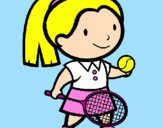 Coloring page Female tennis player painted byMIKAELA