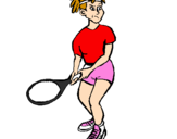 Coloring page Female tennis player painted byflora