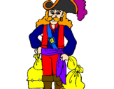 Coloring page Pirate with sacks of gold painted bymario