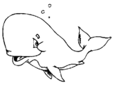 Coloring page Bashful whale painted byyuan