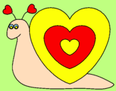Coloring page Heart snail painted byanna
