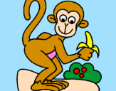 Coloring page Monkey painted bykylie