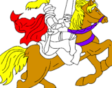 Coloring page Knight on horseback painted bylazaro romero